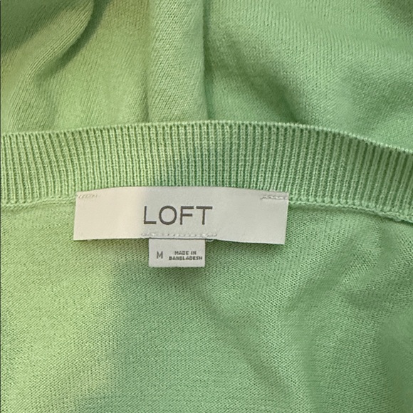 LOFT Light Green Women's Cardigan - Picture 2 of 4